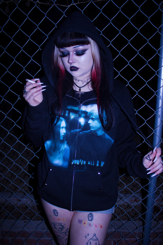 "Eternal Love" Studded Zip Up Hoodie