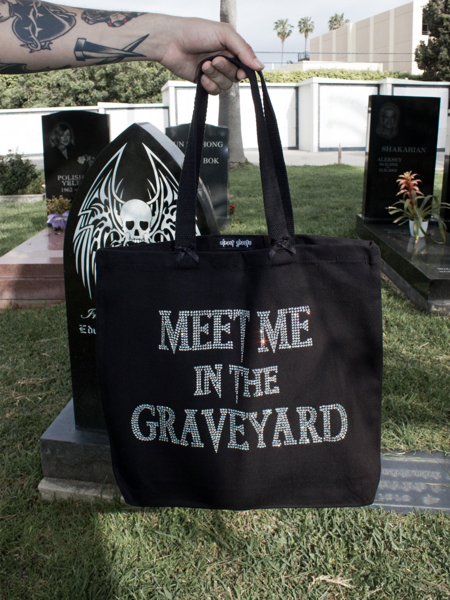 "Meet Me in the Graveyard" Heavy Weight Tote Bag