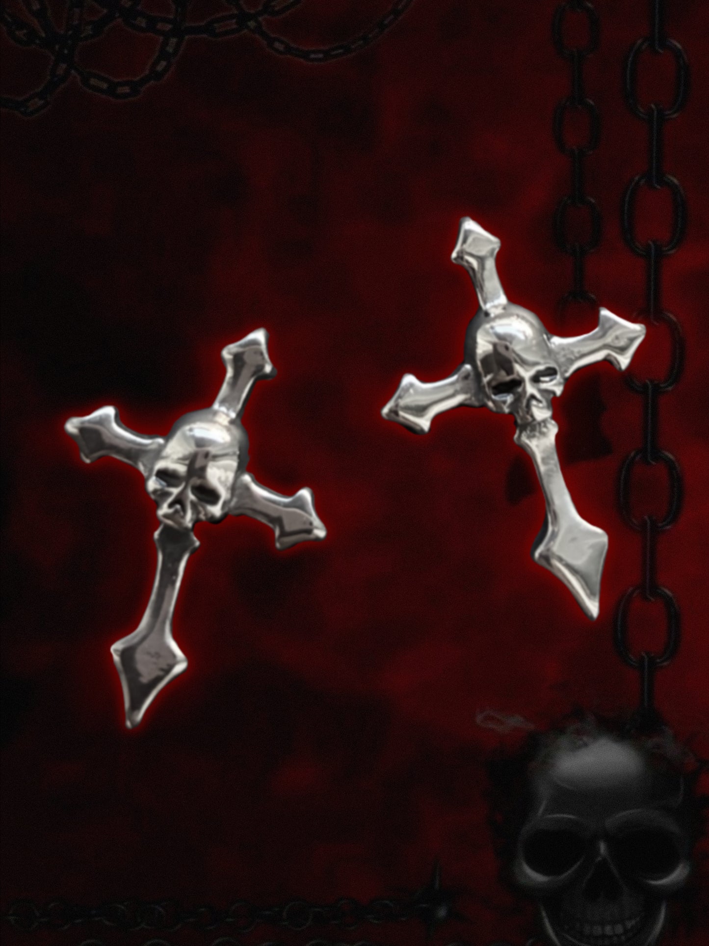 "skully" stainless steel earrings