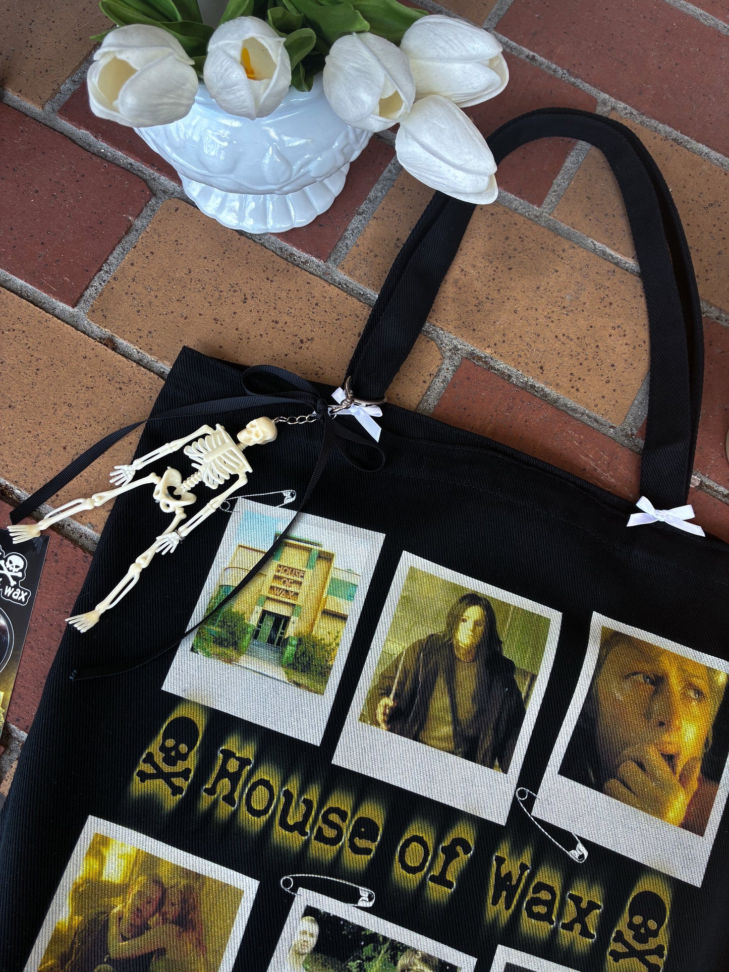 "house of wax" tote bag