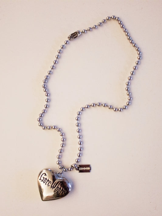 "Gore Whxre" Engraved Stainless Steel Necklace