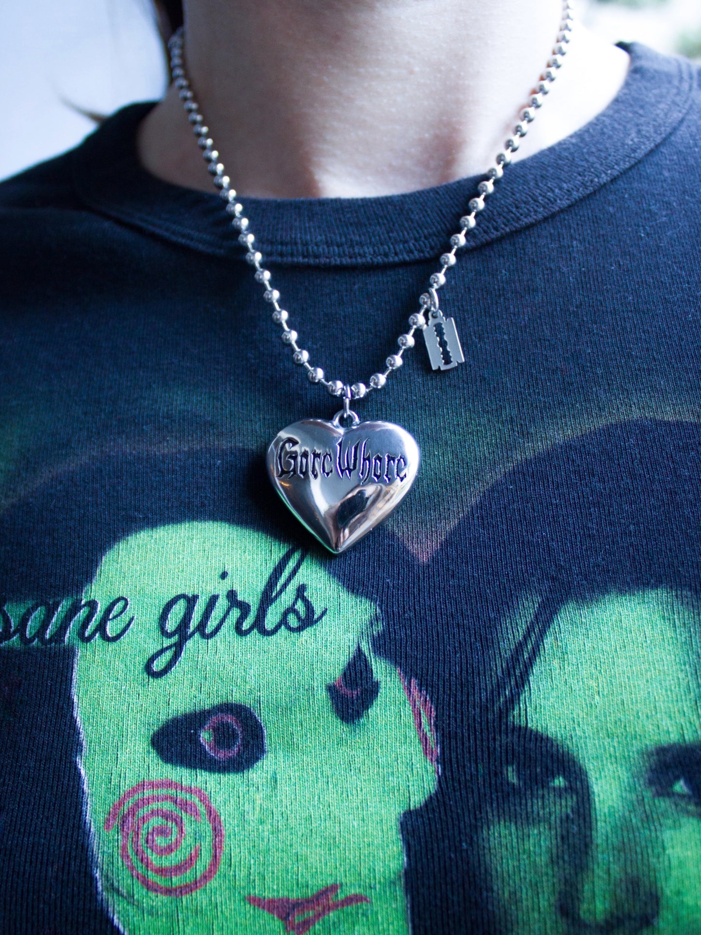 "Gore Whxre" Engraved Stainless Steel Necklace
