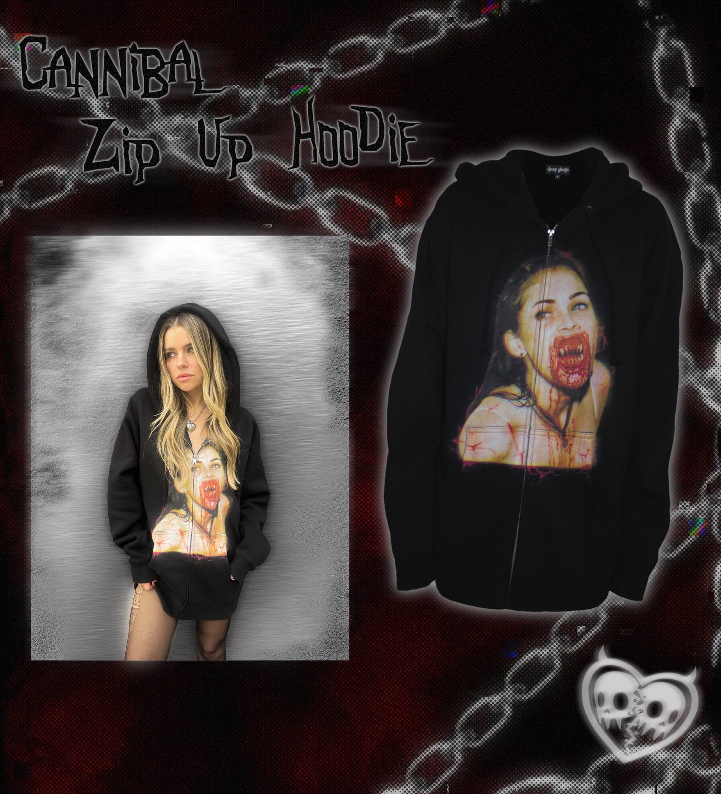"Cannibal" Zip Up Hoodie