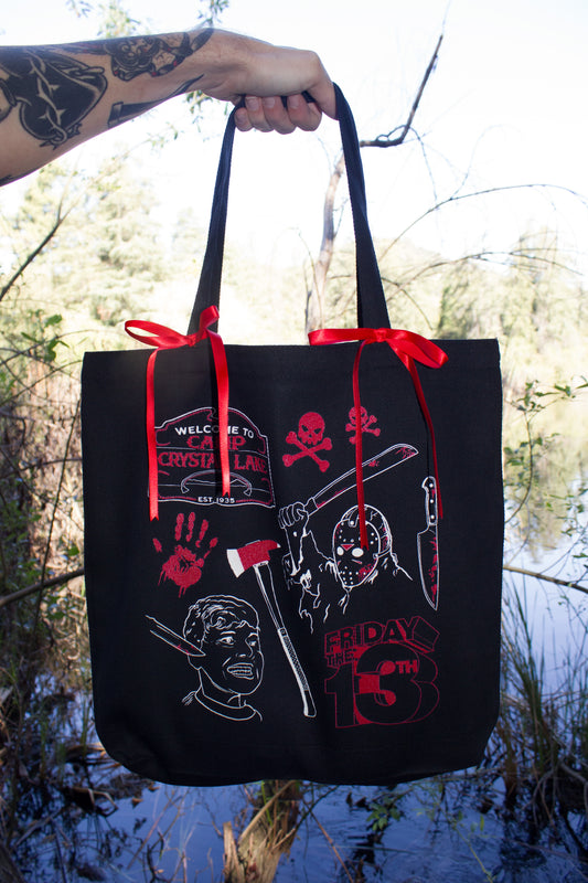 "friday the 13th" tote bag