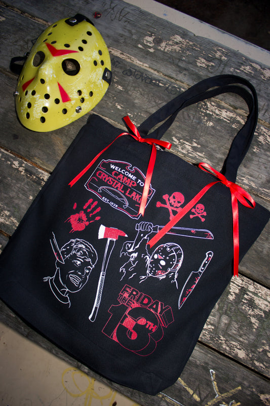 "friday the 13th" tote bag