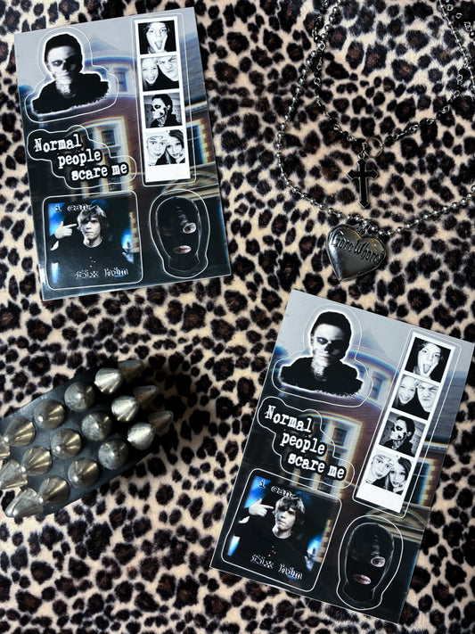 "murd3r house" 5 sticker sheet