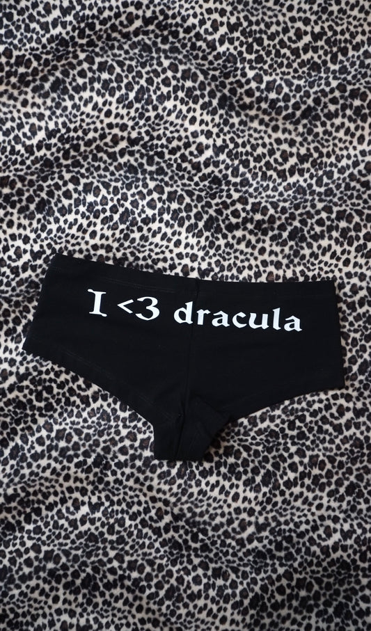 "i <3 dracula" boy shorts undies