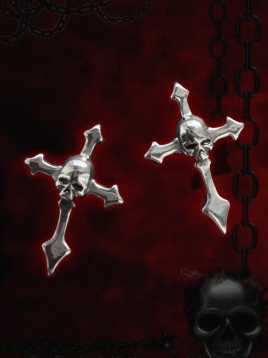 "skully" stainless steel earrings