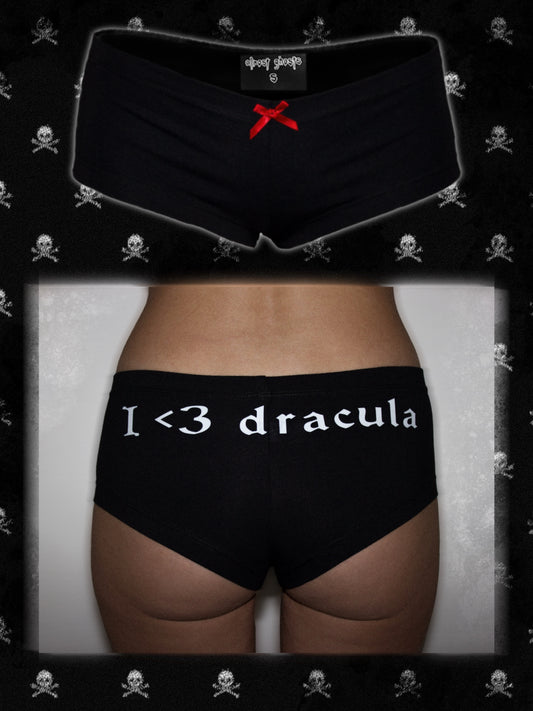 "i <3 dracula" boy shorts undies