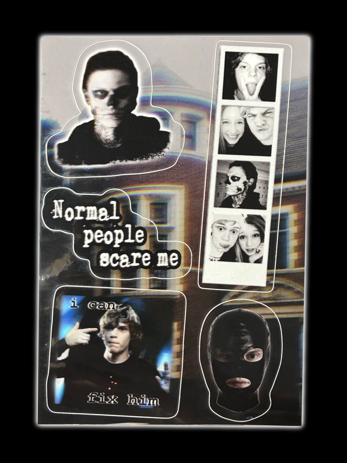 "murd3r house" 5 sticker sheet